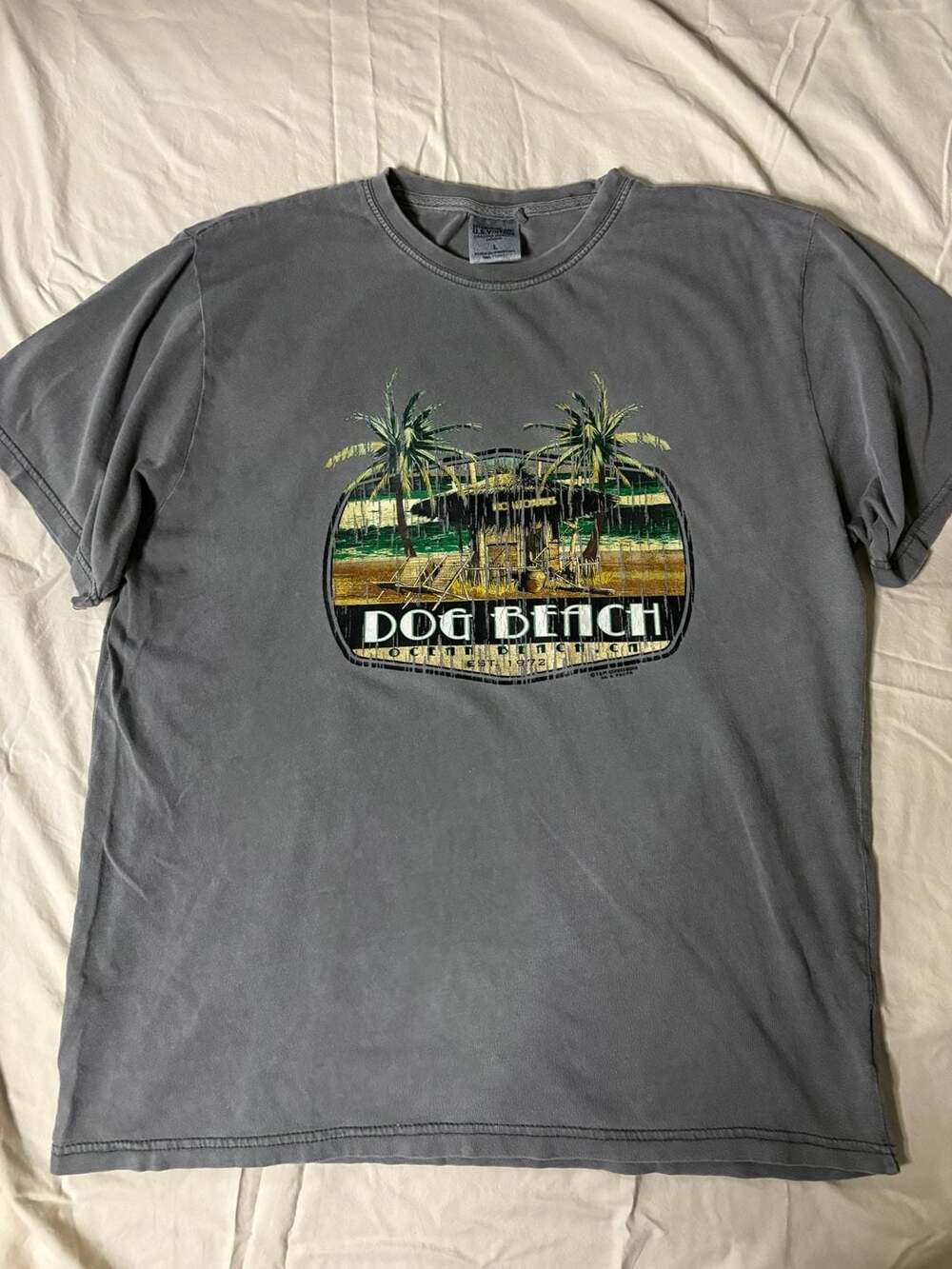 US Vintage Dog Beach Ocean Beach CA Graphic T-Shirt